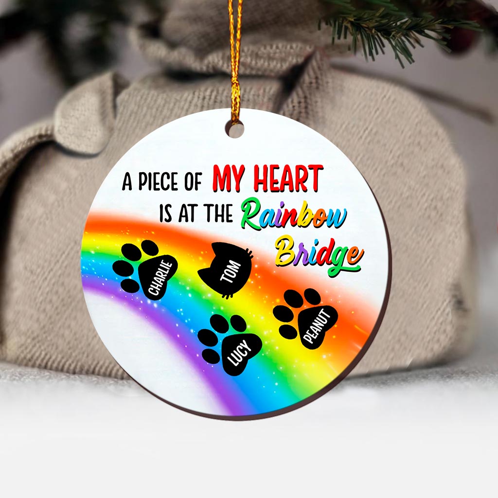 Ein Stück meines Herzens – Personalisierter Weihnachtsschmuck in Hundeform (beidseitig bedruckt)