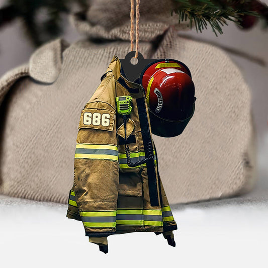 Feuerwehruniform – Personalisierter Feuerwehr-Weihnachtsschmuck (beidseitig bedruckt)
