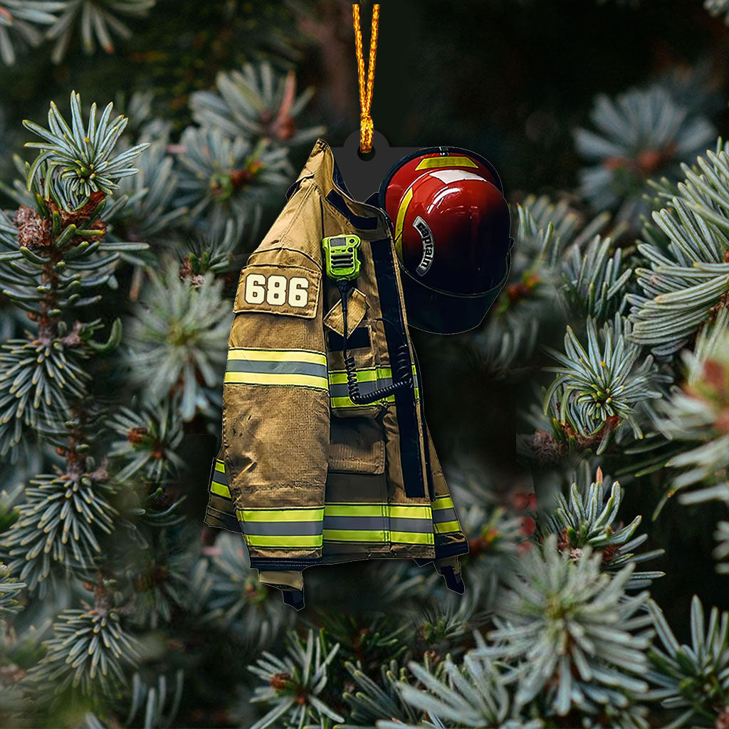 Feuerwehruniform – Personalisierter Feuerwehr-Weihnachtsschmuck (beidseitig bedruckt)