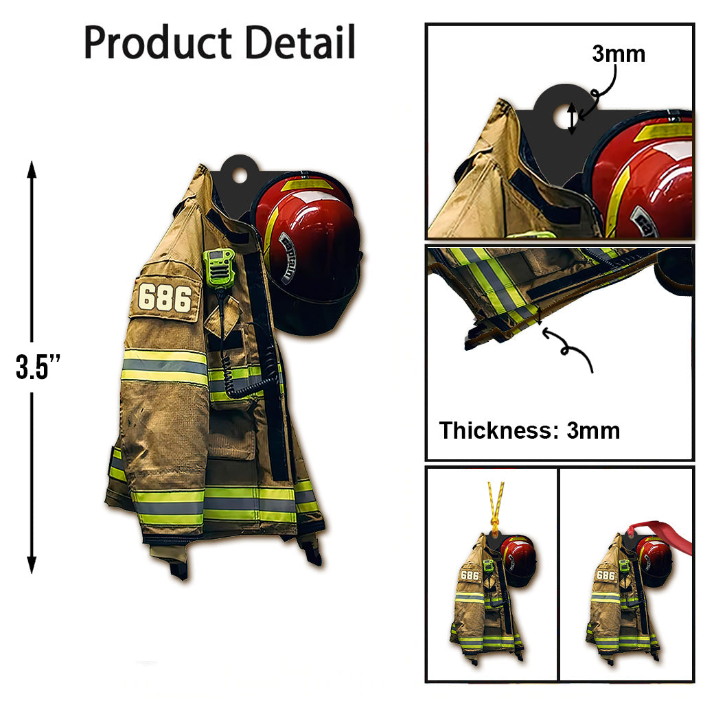 Feuerwehruniform – Personalisierter Feuerwehr-Weihnachtsschmuck (beidseitig bedruckt)