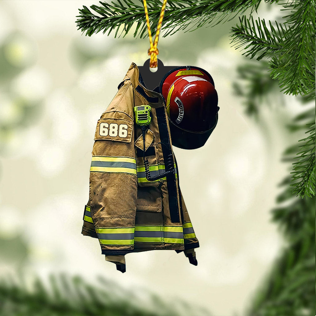Feuerwehruniform – Personalisierter Feuerwehr-Weihnachtsschmuck (beidseitig bedruckt)