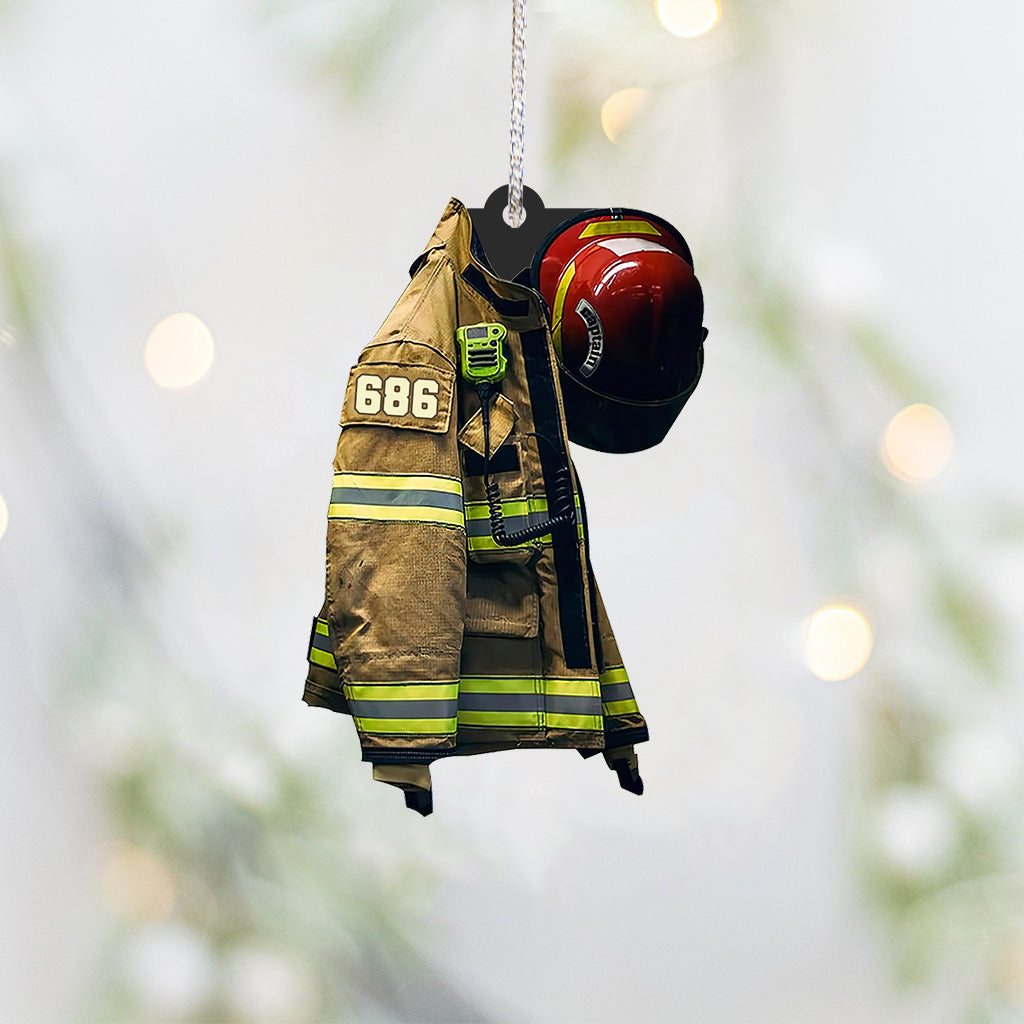 Feuerwehruniform – Personalisierter Feuerwehr-Weihnachtsschmuck (beidseitig bedruckt)