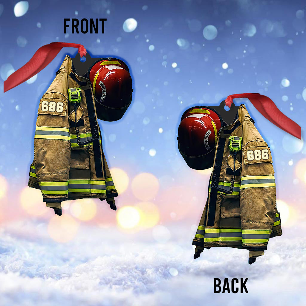 Feuerwehruniform – Personalisierter Feuerwehr-Weihnachtsschmuck (beidseitig bedruckt)