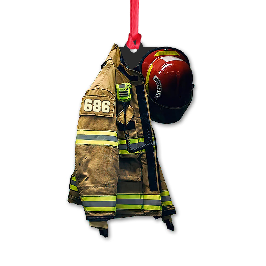 Feuerwehruniform – Personalisierter Feuerwehr-Weihnachtsschmuck (beidseitig bedruckt)