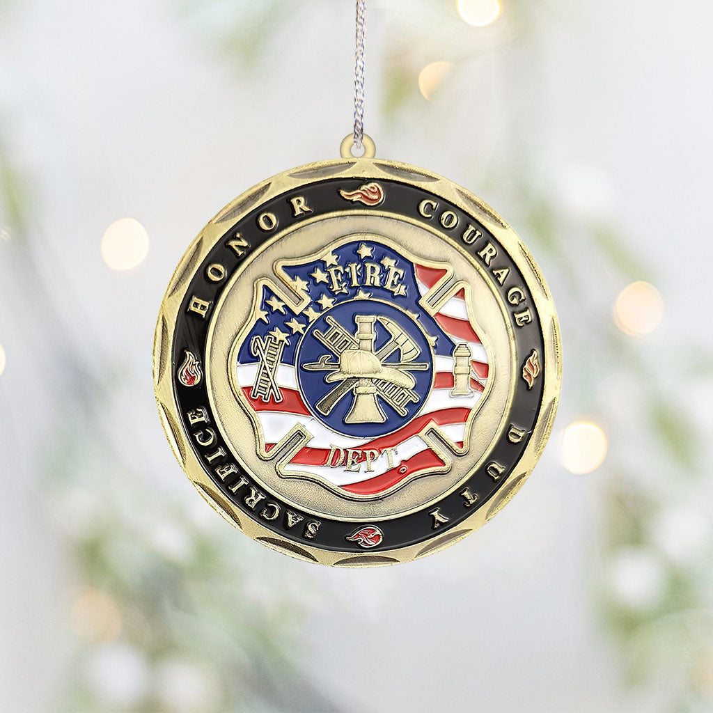 Love Firefighters - Christmas Firefighter Ornament (Printed On Both Sides)