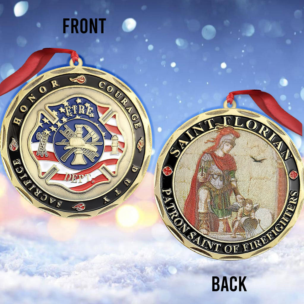 Love Firefighters - Christmas Firefighter Ornament (Printed On Both Sides)