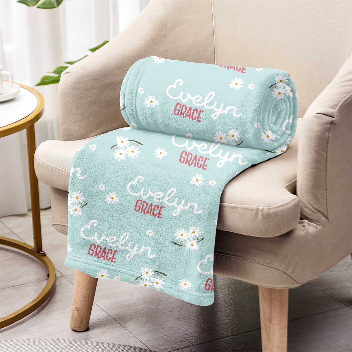 Daisy – Personalisierte Babydecke mit individuellem Namen