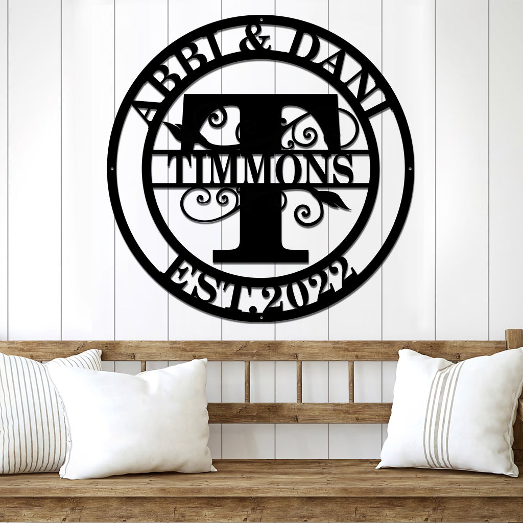 Familienname - Personalisiertes Einweihungsgeschenk aus Metall