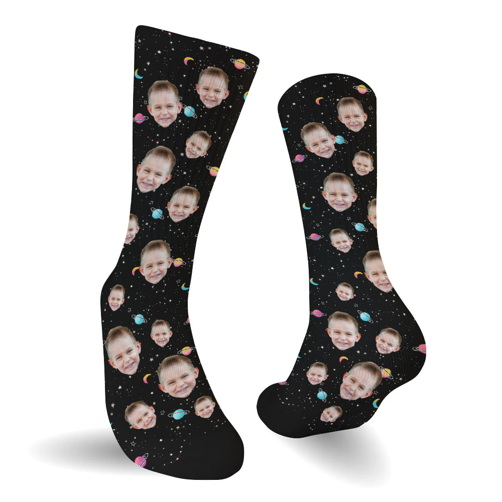 Custom Face Galaxy - Personalized Kid Socks