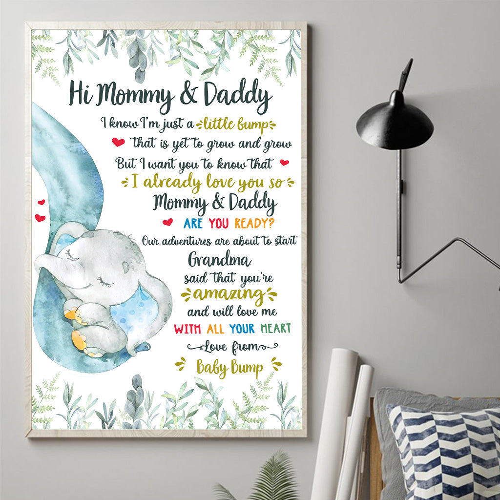 Liebe aus dem Babybauch – Personalisierte Leinwand und Poster für Mütter