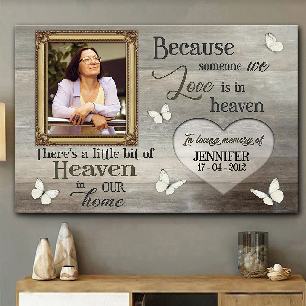 Weil ein geliebter Mensch im Himmel ist – Personalisierte Gedenkleinwand und Poster