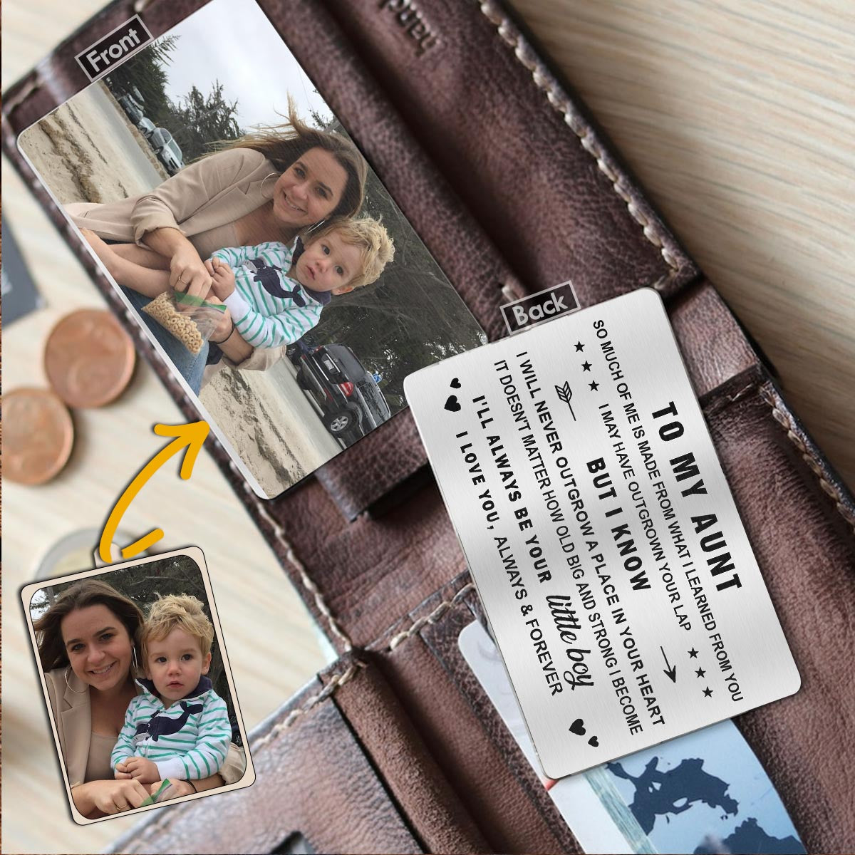 An meinen Vater – Geschenk für Papa, Oma, Opa, Mama, Onkel, Tante – Personalisierte Brieftaschenkarte