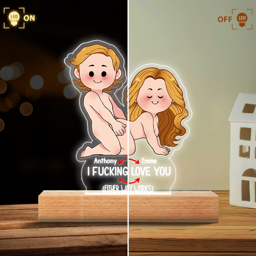 Ich liebe dich – Personalisierte, paarförmige Leuchtplatte mit Sockel
