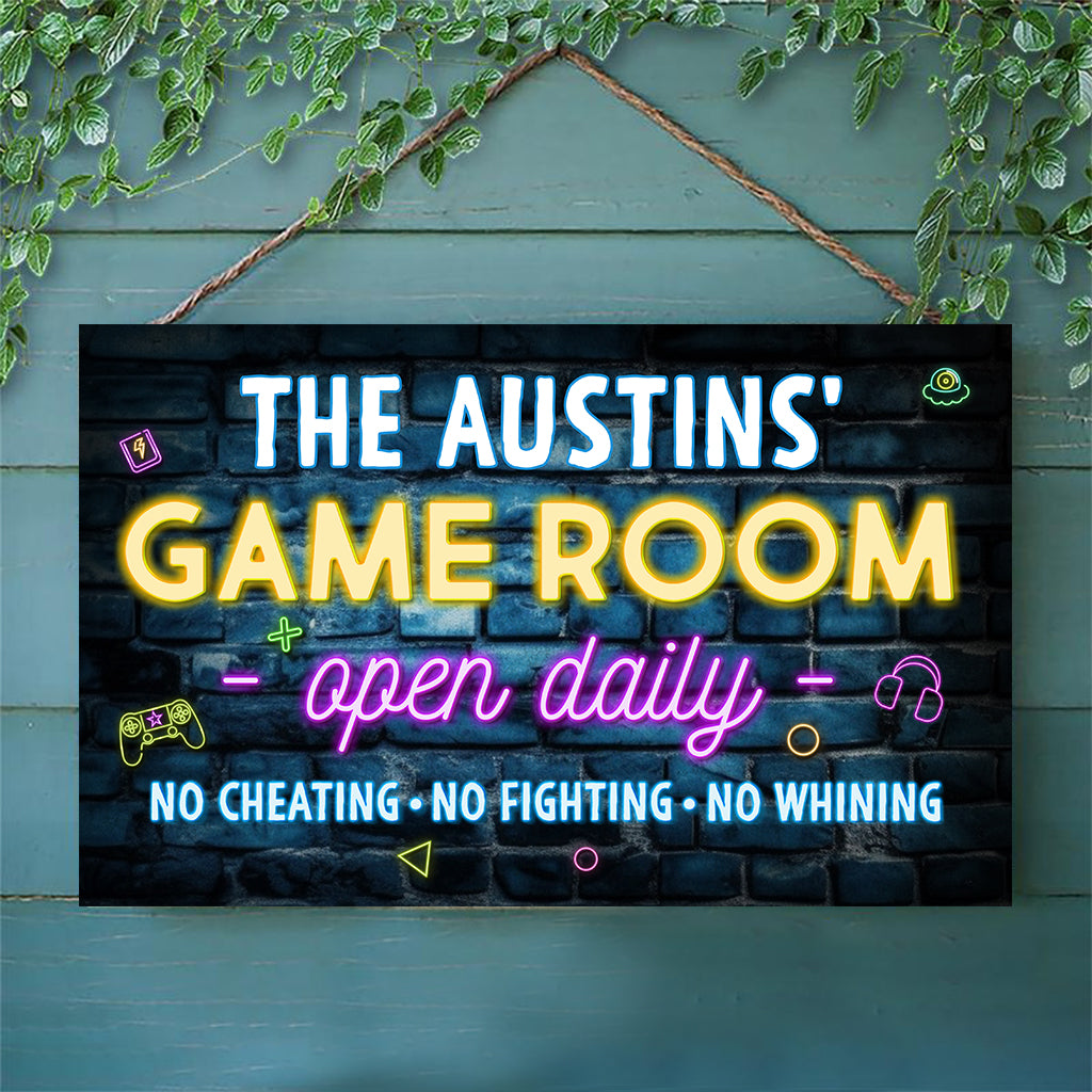 Game Room - Personalized Video Game Rectangle Wood Sign