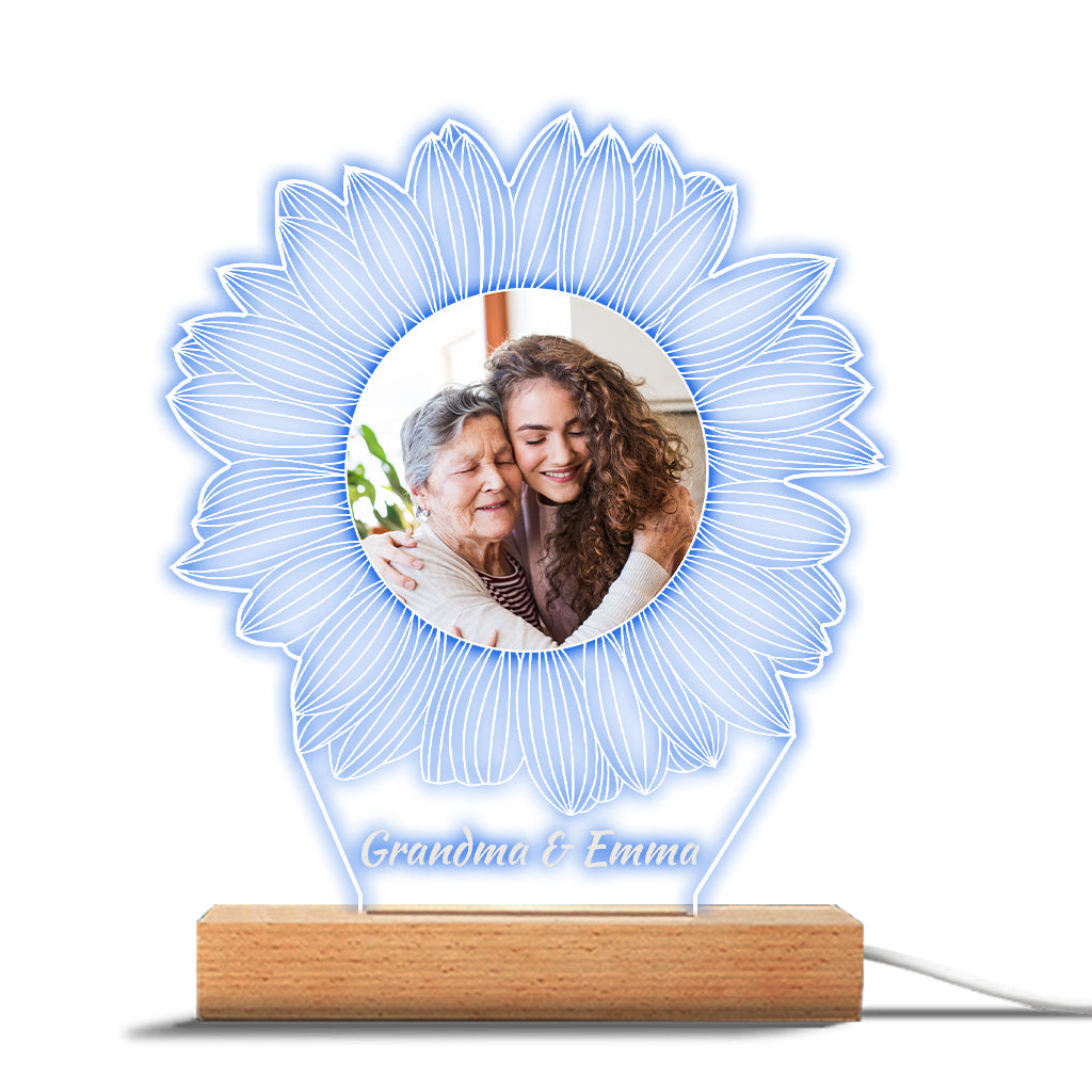 Du bist mein Sonnenschein – Geschenk für Mama, Oma, Schwester, Tochter, Sohn, Bruder, Opa, Papa, Ehefrau, Ehemann, Freund/Freundin – Personalisierte, geformte Leuchtplatte