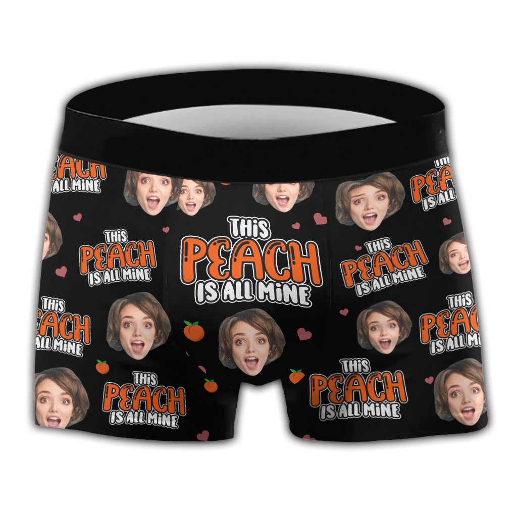This Peach Is All Mine - Personalized Couple Men's Boxer Briefs