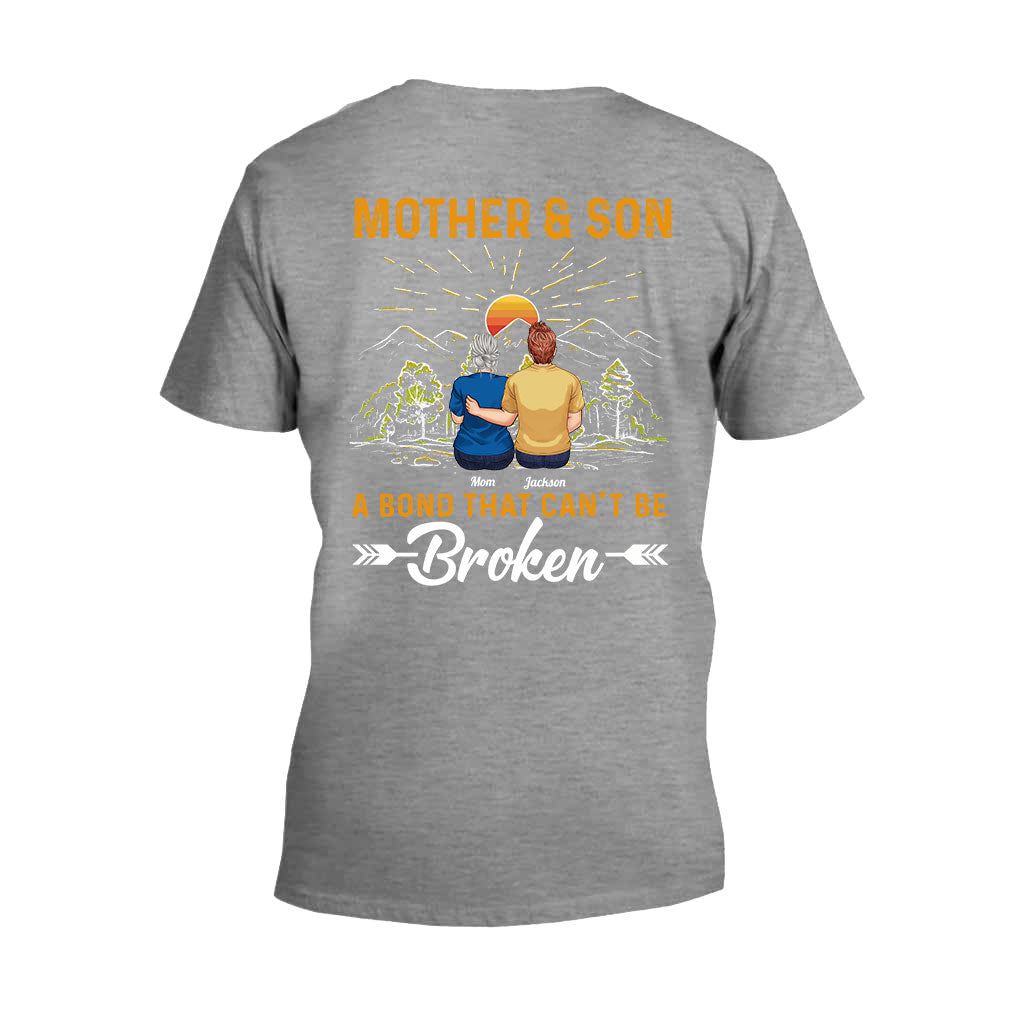 Mutter und Sohn – ein unzerbrechliches Band – personalisiertes Mutter-T-Shirt und Hoodie