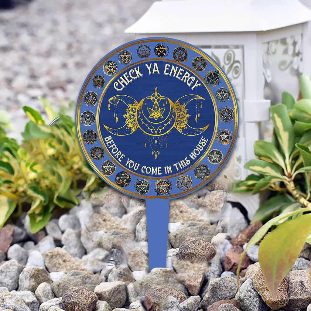 Überprüfe deine Energie – Hexen-Acryl-Gartenschild