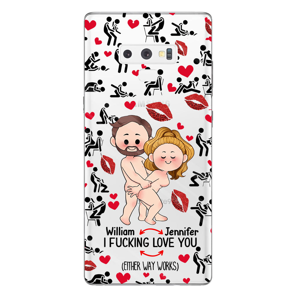 Ich liebe dich – Geschenk für Ehemann, Ehefrau, Freund, Freundin – Personalisierte transparente Handyhülle