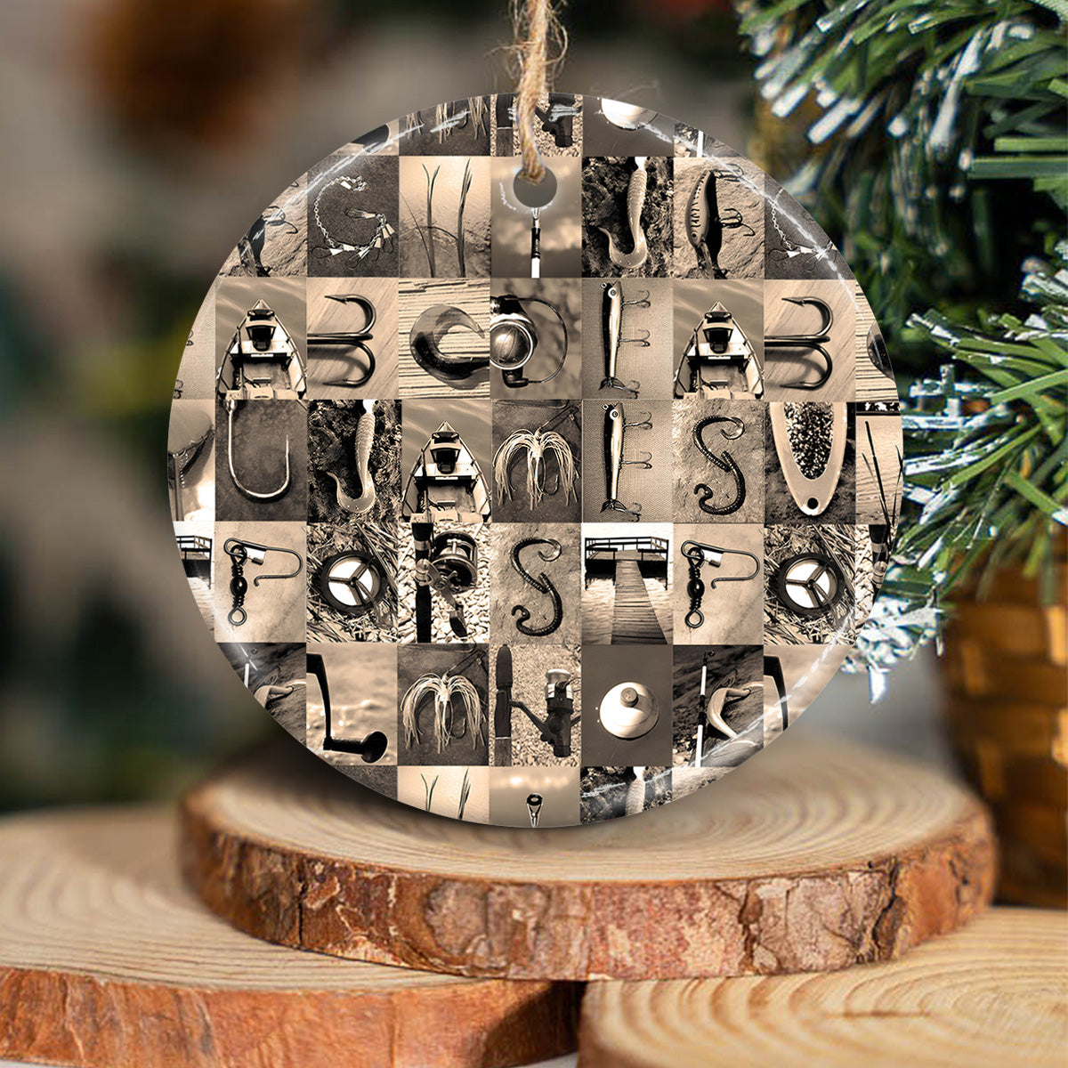 Vintage-Angelalphabet – Personalisierter Keramikkreis mit Angelmotiv