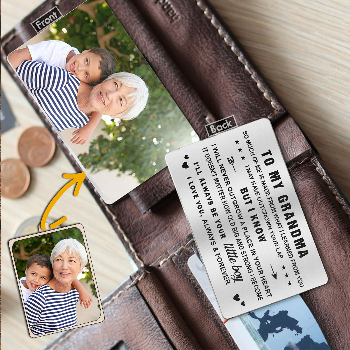 An meinen Vater – Geschenk für Papa, Oma, Opa, Mama, Onkel, Tante – Personalisierte Brieftaschenkarte