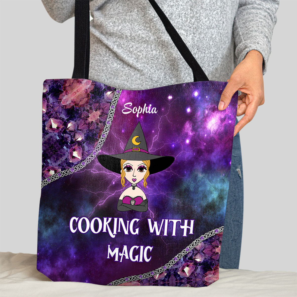 Kochen mit Magie – Personalisierte Hexen-Tragetasche