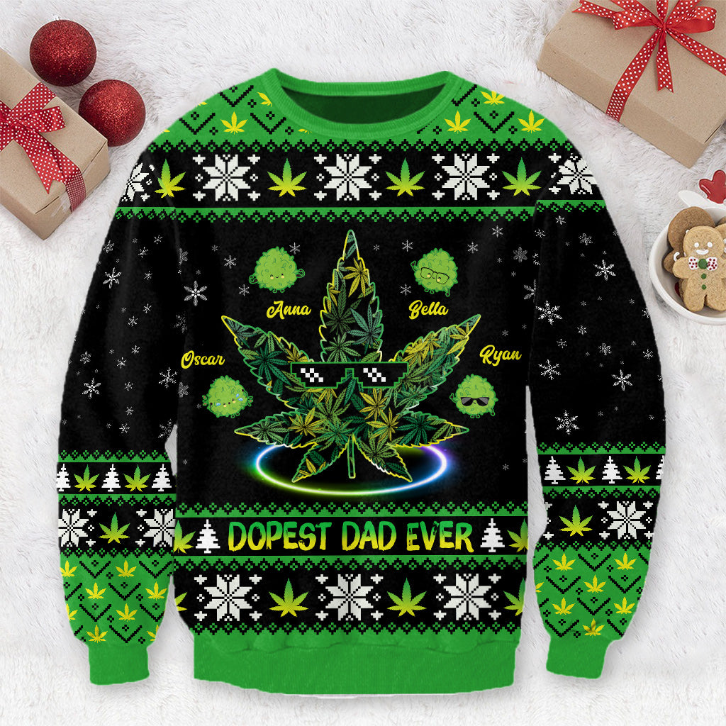 Der coolste Papa aller Zeiten – personalisierter Weed-Pullover
