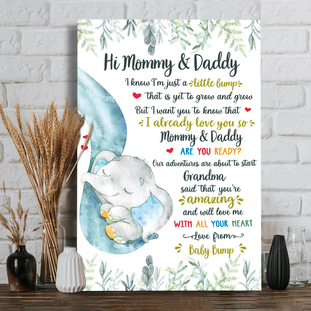 Liebe aus dem Babybauch – Personalisierte Leinwand und Poster für Mütter