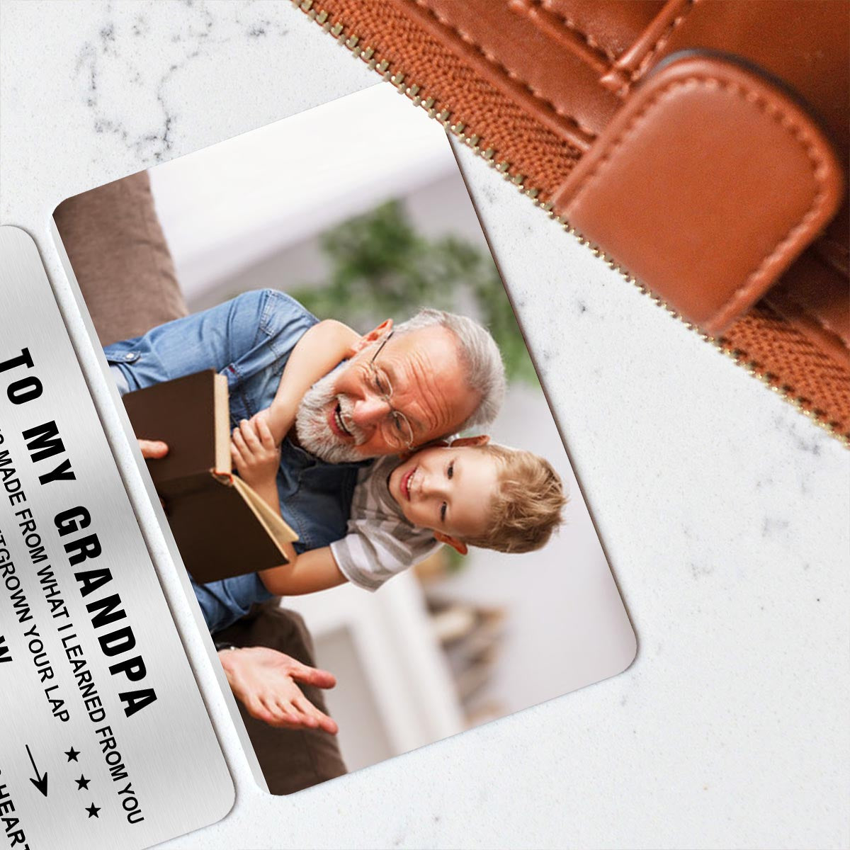 An meinen Vater – Geschenk für Papa, Oma, Opa, Mama, Onkel, Tante – Personalisierte Brieftaschenkarte
