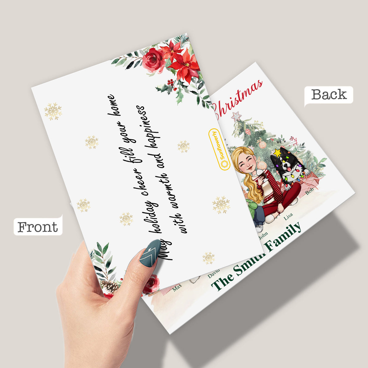 Merry Christmas - Personalized Family Greeting Card