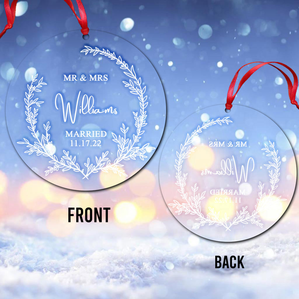 Unser erstes Weihnachtsfest als Ehepaar – personalisierter Weihnachtsschmuck für Ehemann und Ehefrau