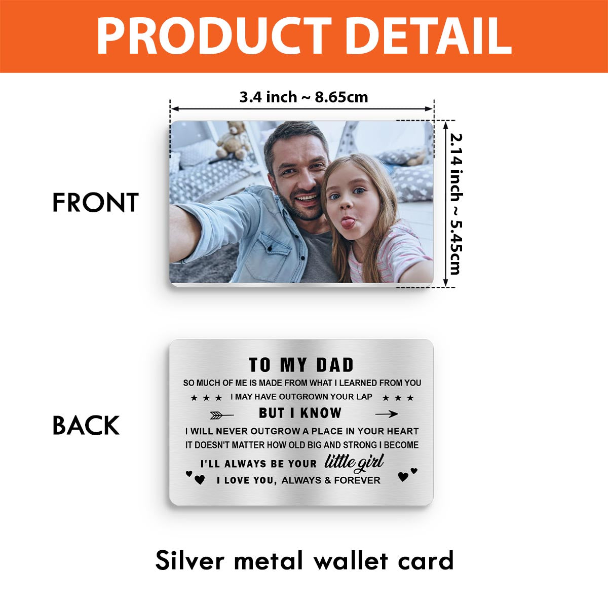 An meinen Vater – Geschenk für Papa, Oma, Opa, Mama, Onkel, Tante – Personalisierte Brieftaschenkarte