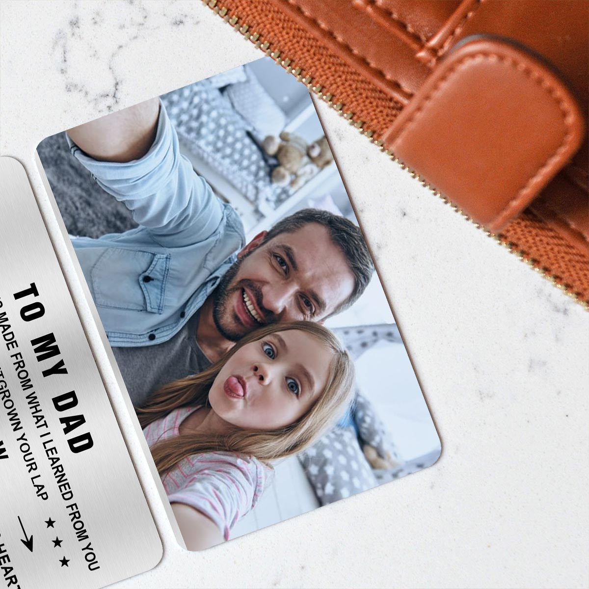 An meinen Vater – Geschenk für Papa, Oma, Opa, Mama, Onkel, Tante – Personalisierte Brieftaschenkarte