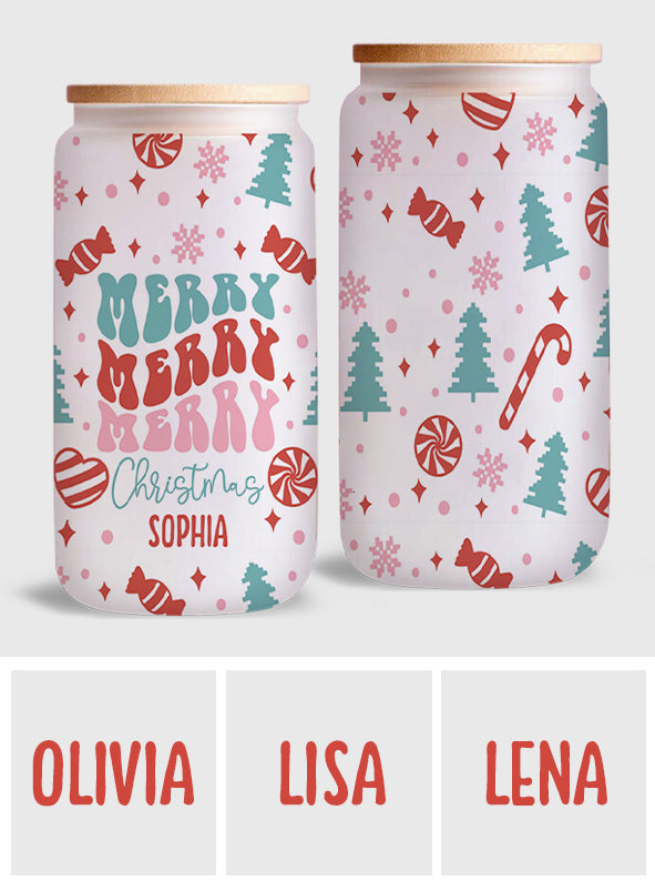 Merry Christmas - Personalized Christmas Can Glass