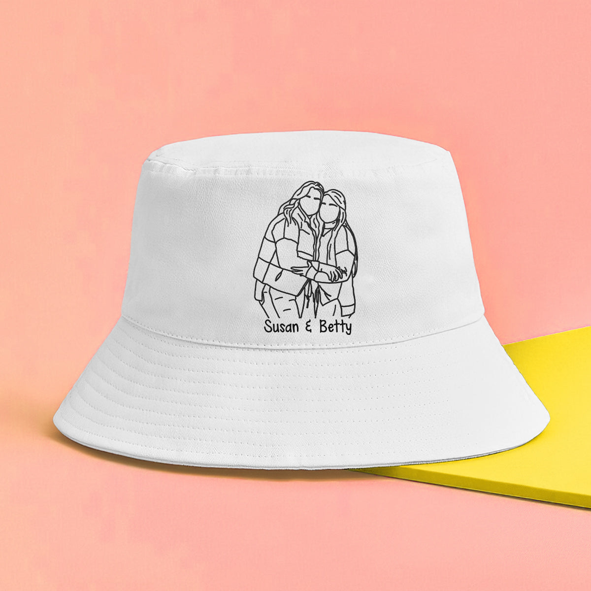 Individuelles Foto – Personalisierter, bestickter Geschwister-Bucket-Hat