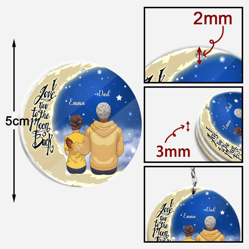 Bis zum Mond und zurück – Geschenk für Oma, Mama, Papa, Opa – Personalisierter Schlüsselanhänger