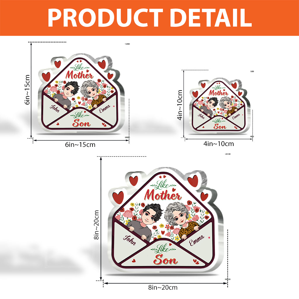 Wie die Mutter – Geschenk für Mama, Tochter, Sohn – Personalisierte Acrylplakette in individueller Form