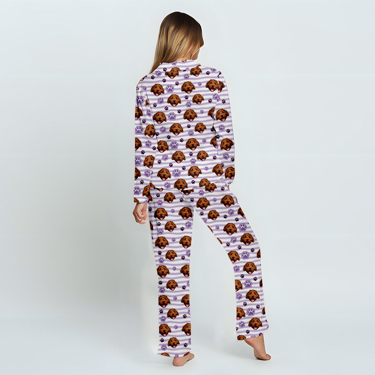 Hundemama-Vibes – Personalisierter Hunde-Pyjama mit Knopfleiste