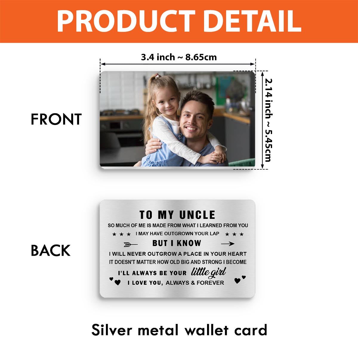 An meinen Vater – Geschenk für Papa, Oma, Opa, Mama, Onkel, Tante – Personalisierte Brieftaschenkarte