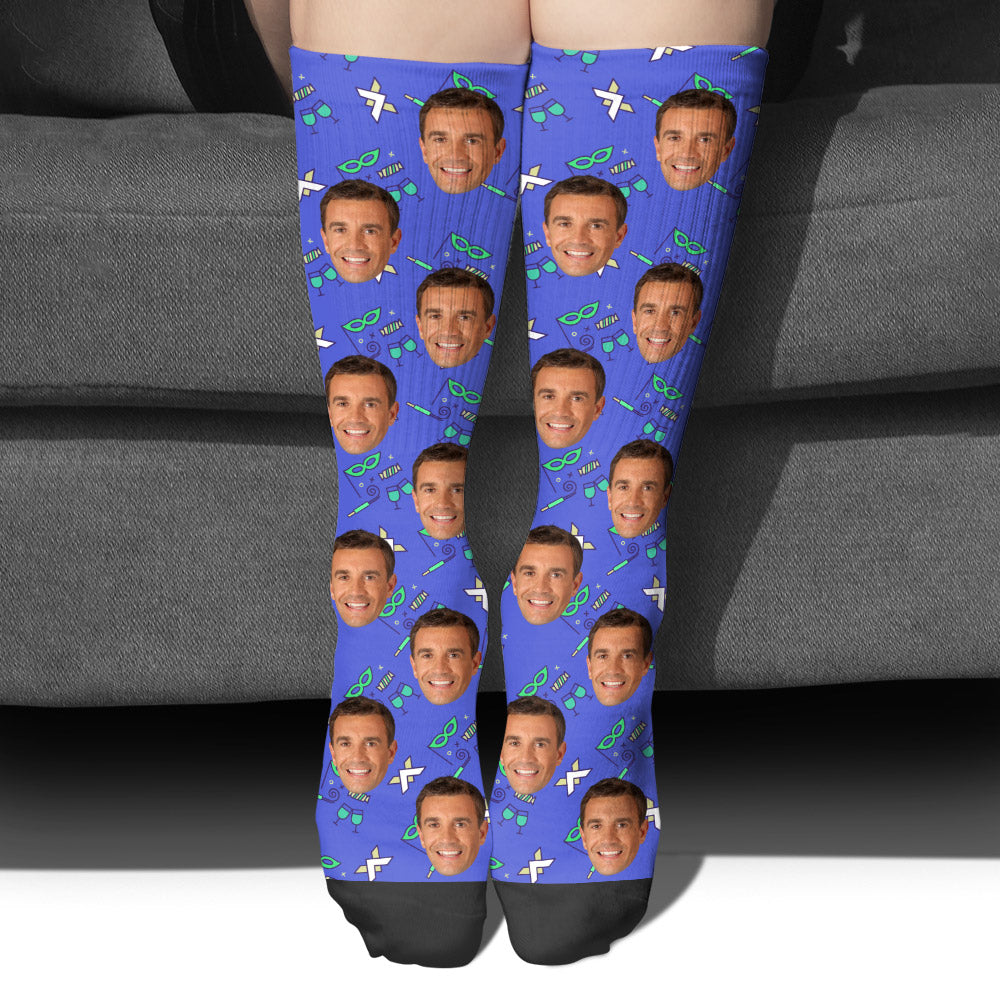 Individuelles Gesichtsmuster für Partys – Personalisierte Onkel-Socken