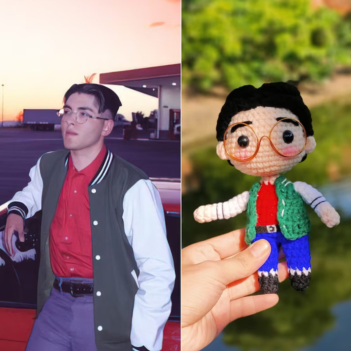 Handgestrickte Puppe nach Foto – Personalisierte handgestrickte Paarpuppe