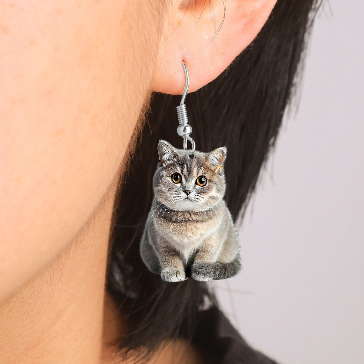 Personalisierte Foto-Ohrringe – Geschenk für Katzenliebhaber, Hundeliebhaber – Personalisierte Ohrringe