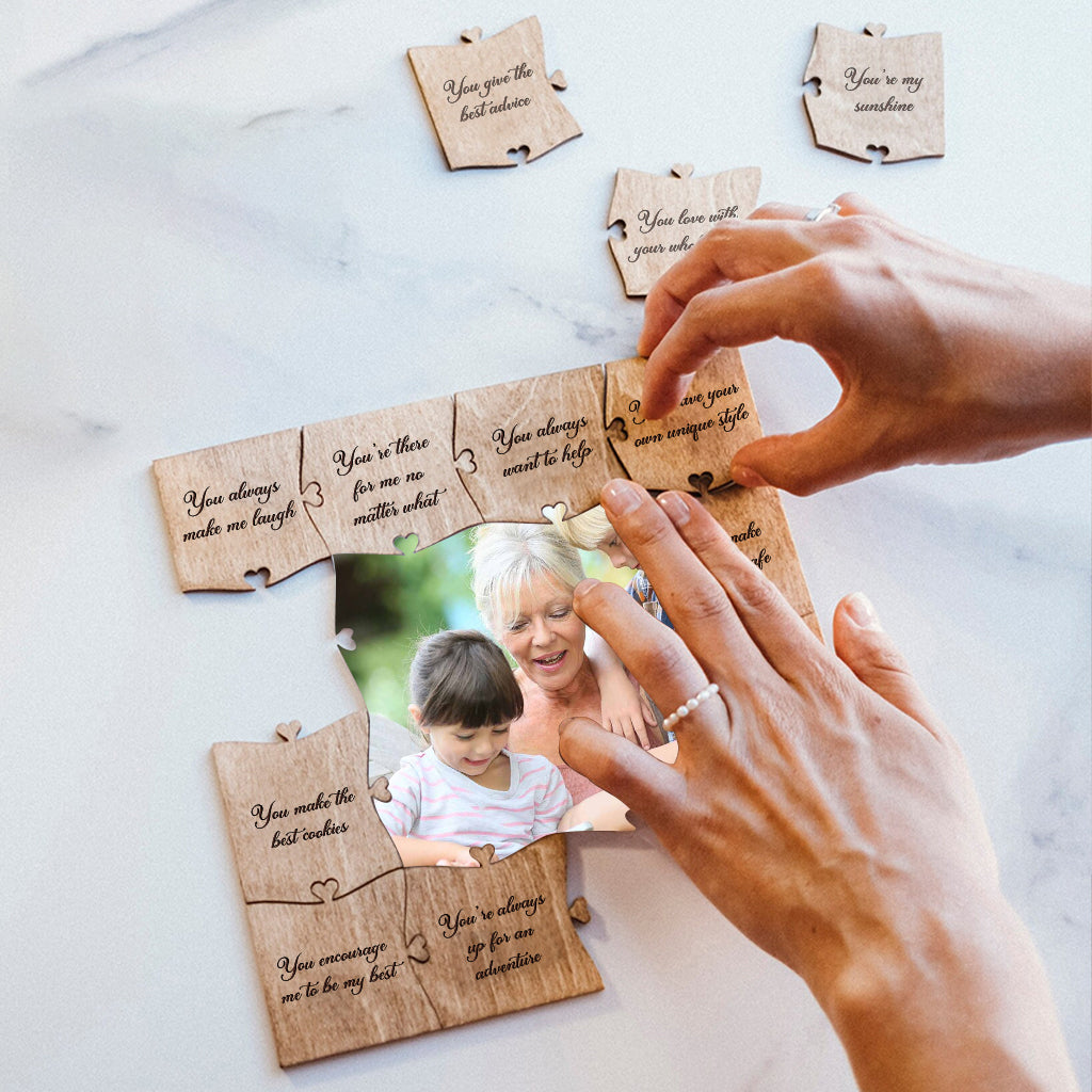 Reason Why I Love You Grandma - Gift for grandma - Personalized Picture Wooden Puzzle