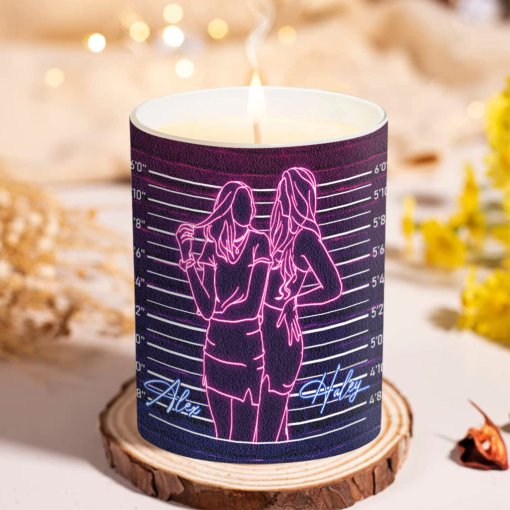 Glückwunsch, dass du mein Komplize bist! – Geschenk für eine Freundin – Personalisierte Kerze mit Holzdeckel