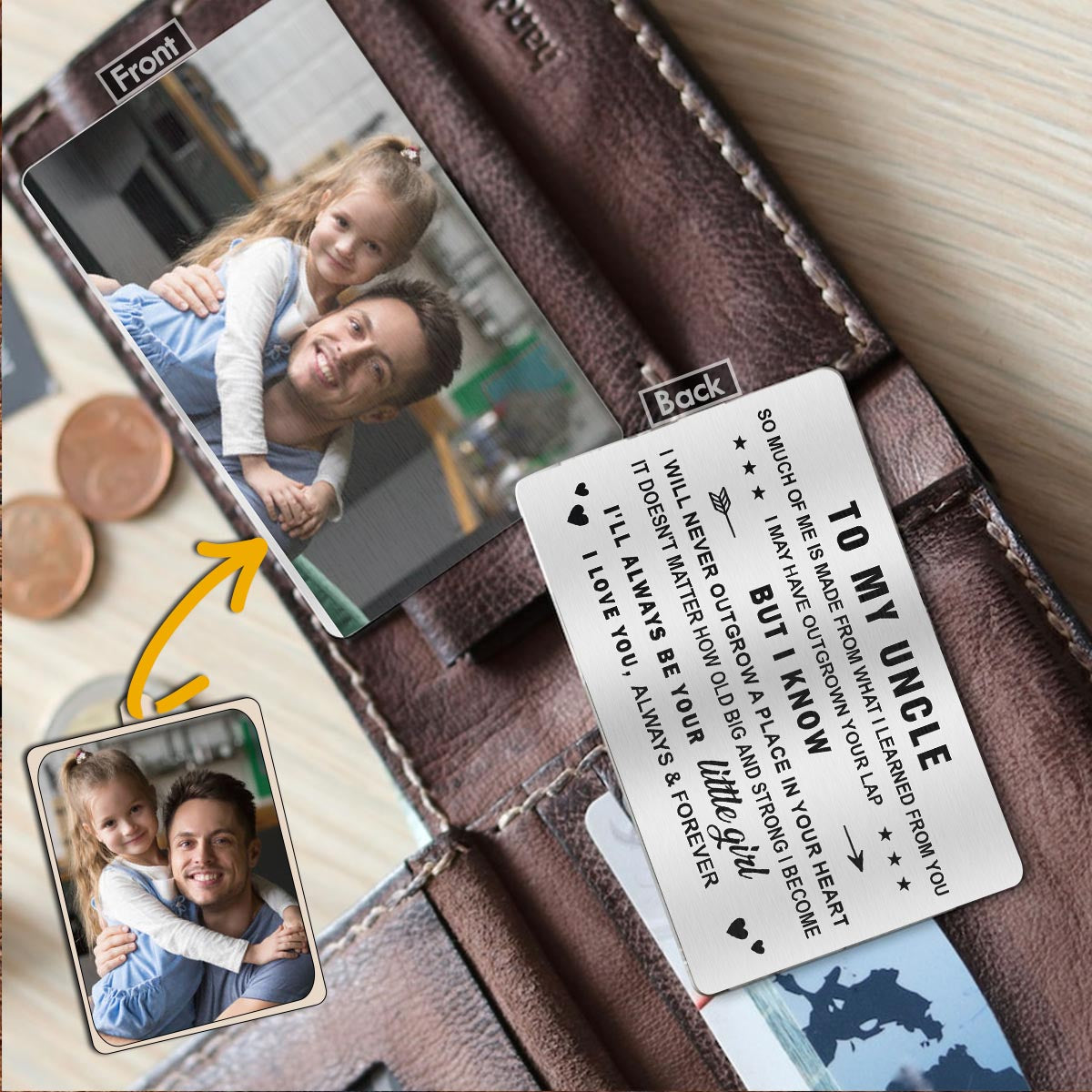 An meinen Vater – Geschenk für Papa, Oma, Opa, Mama, Onkel, Tante – Personalisierte Brieftaschenkarte