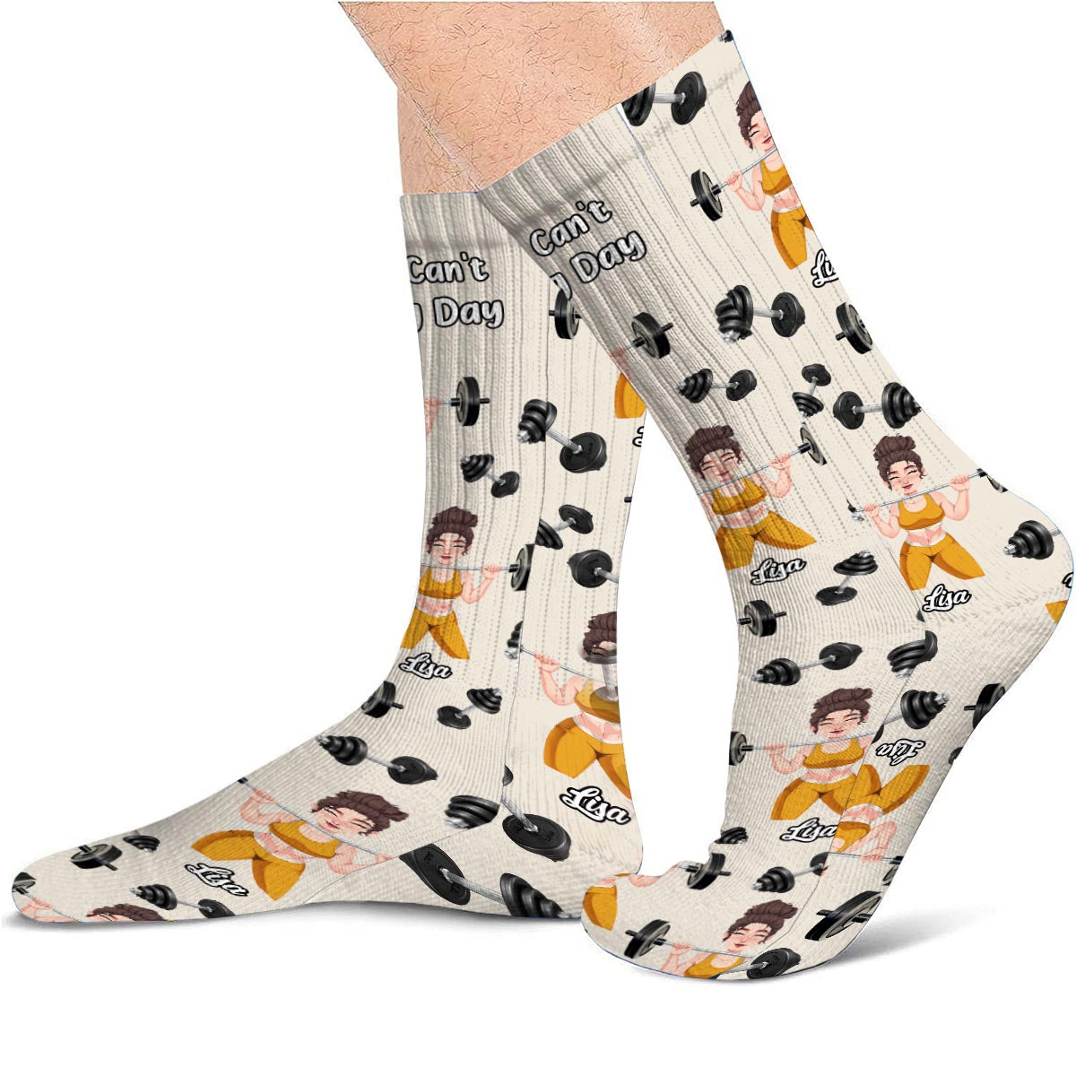 Tut mir leid, geht nicht, heute ist Beintag – personalisierte Fitness-Socken