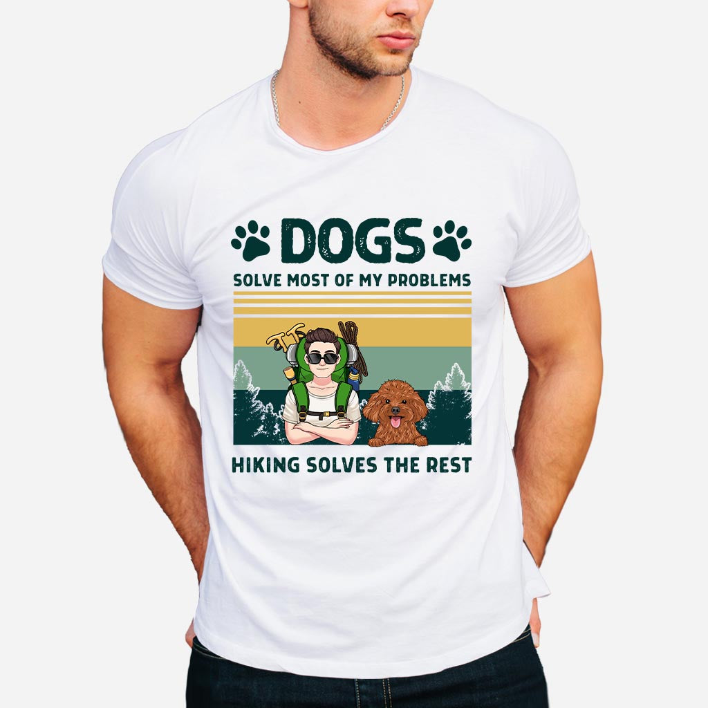 Hunde und Wandern lösen meine Probleme – personalisiertes Wander-T-Shirt & Hoodie
