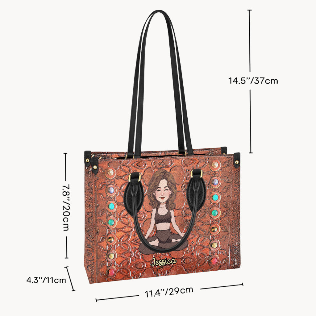 Namaste - Personalisierte Yoga-Lederhandtasche