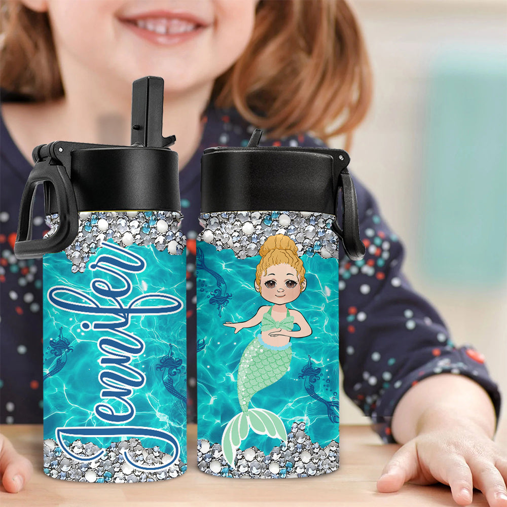 Little Mermaid - Personalized Family Kids Water Bottle