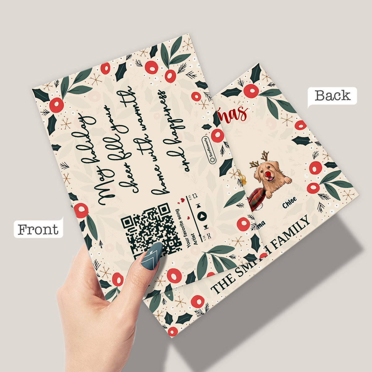 Frohe Weihnachten – Personalisierte Familiengrußkarte